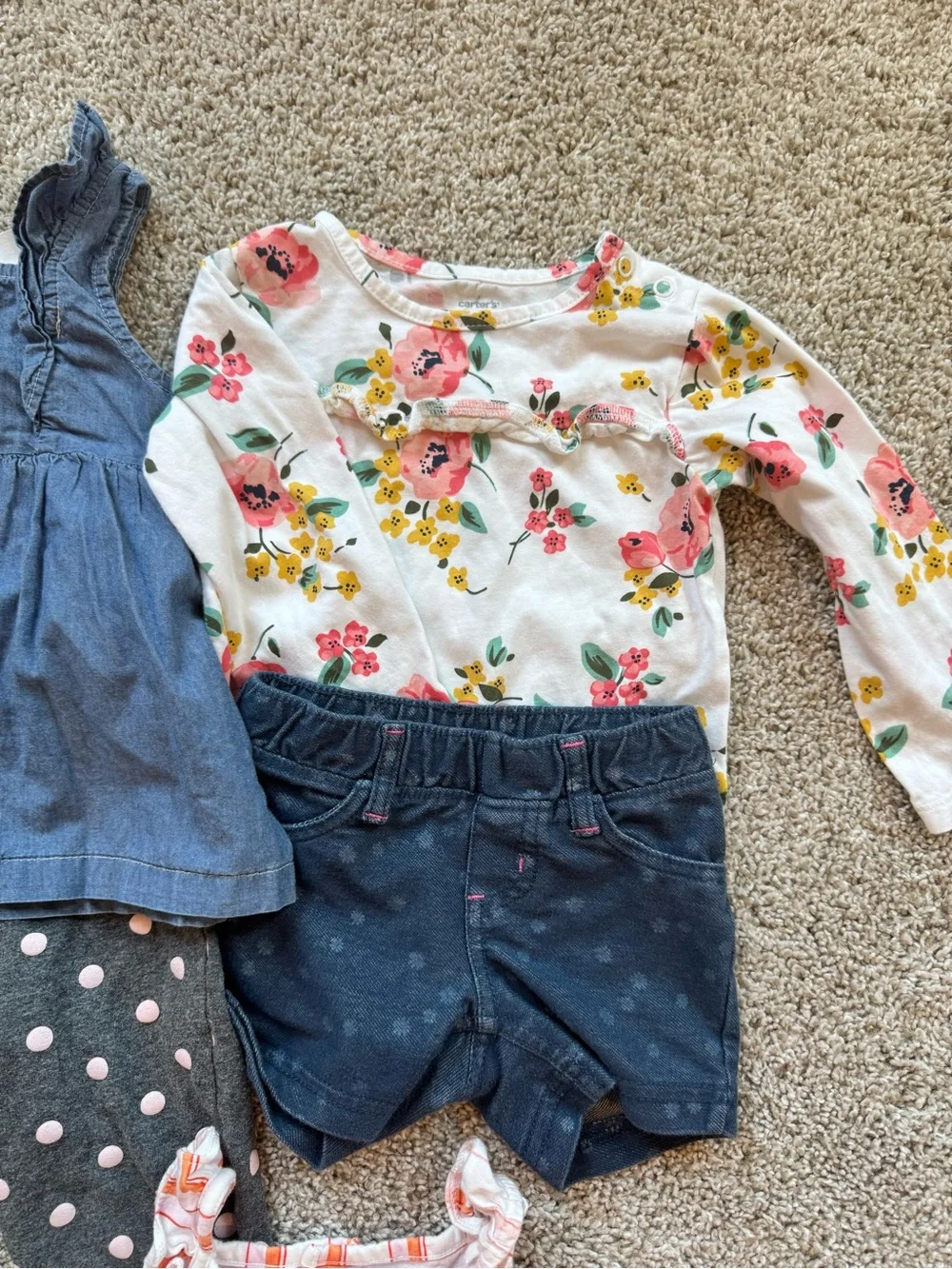 Toddler Girl Carter’s Clothing Bundle Dresses Leggings Shorts 8 Pieces 24M & 2T